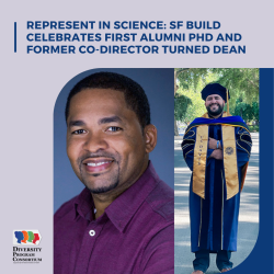 Represent in science: SF BUILD celebrates first alumni PhD and former co-director turned Dean. Photos of: Teaster Baird, Jr., PhD, (left) and Juan Castillo, PhD (right).