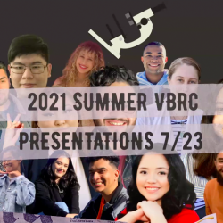 A collage of BRC students with a text in the center that reads "2021 Summer VBRC Presentations 7/23"