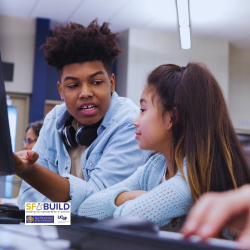 A mentor teaching a young scholar.